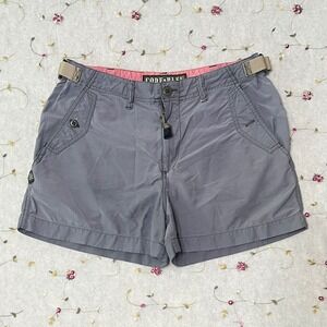 Y2K 2000s Shorts Cargo Hiking Utility Gray Code Bleu Cotton Nylon Blend - Size 7